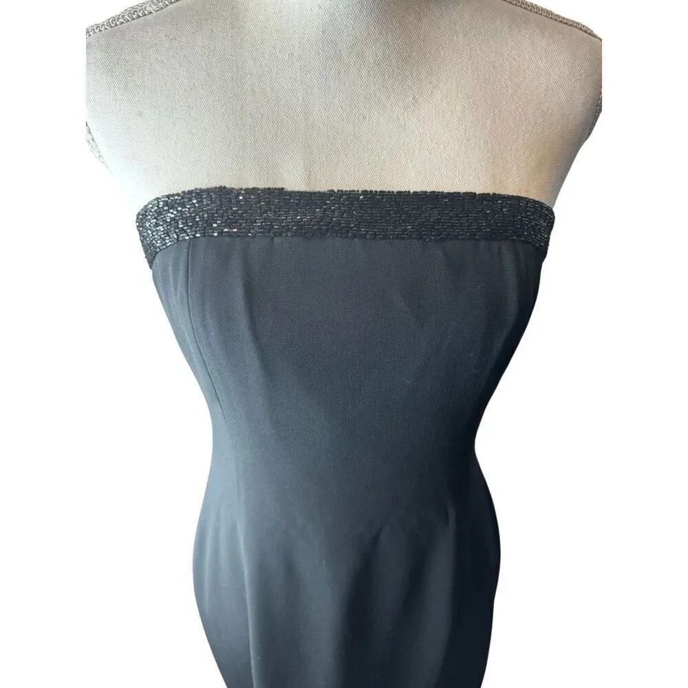 Ralph Lauren Dress Womens Sz 6 Beaded Sheath Knit Bodycon Evening Event